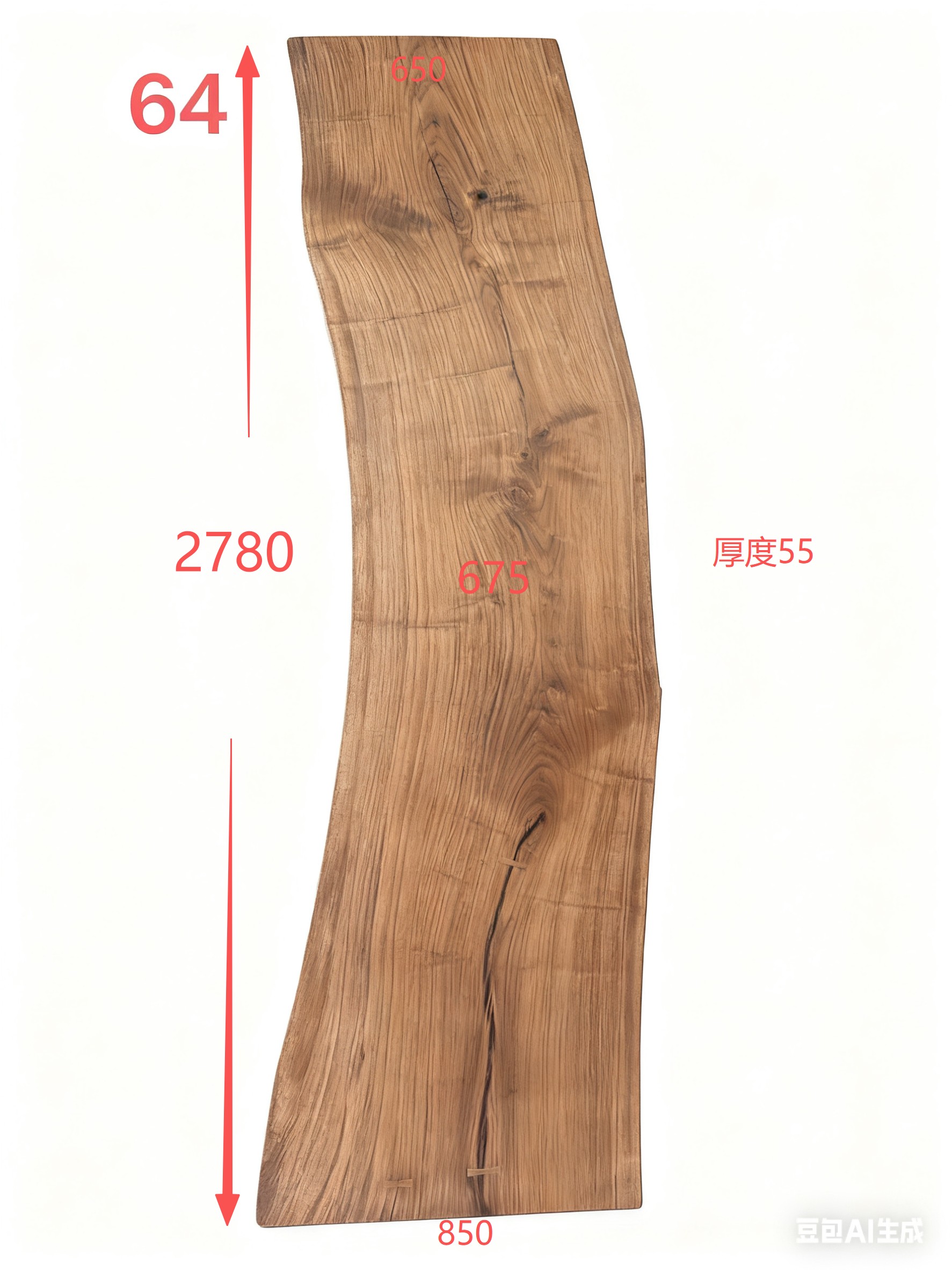 北美黑胡桃64号大板桌【厚55】Y070-A38-6